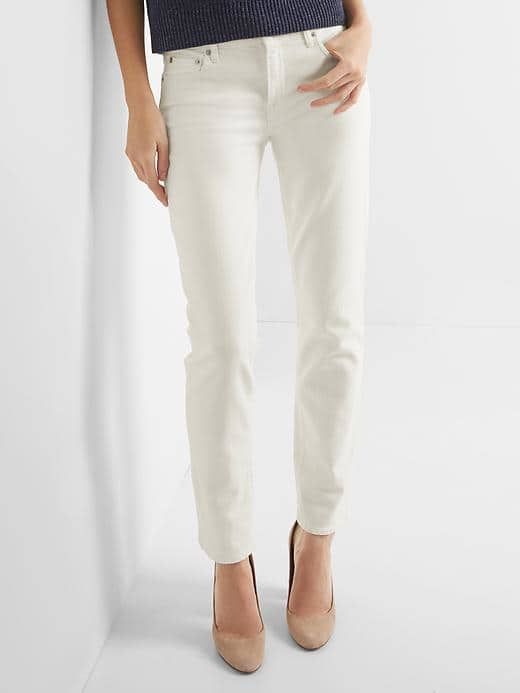 Gap real straight jeans white