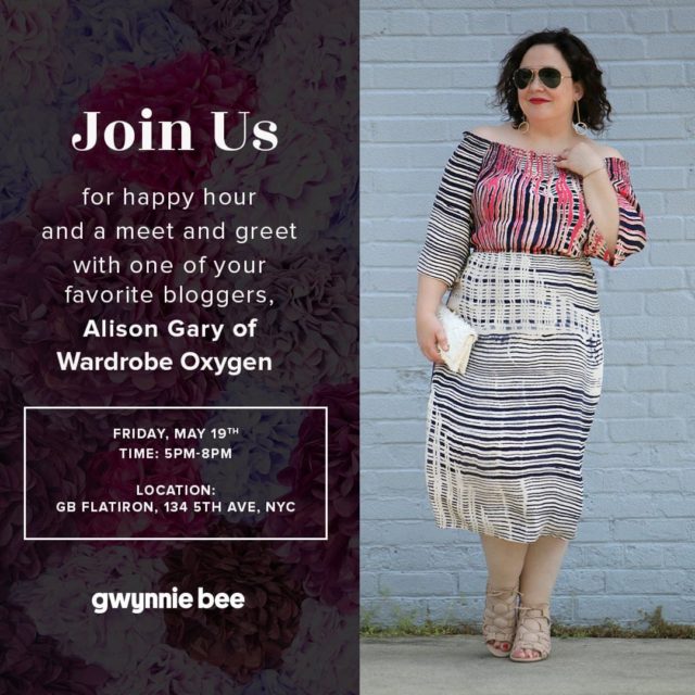 Alison Gary of Wardrobe Oxygen at the Gwynnie Bee Flatiron Pop Up Shop May 19 2017