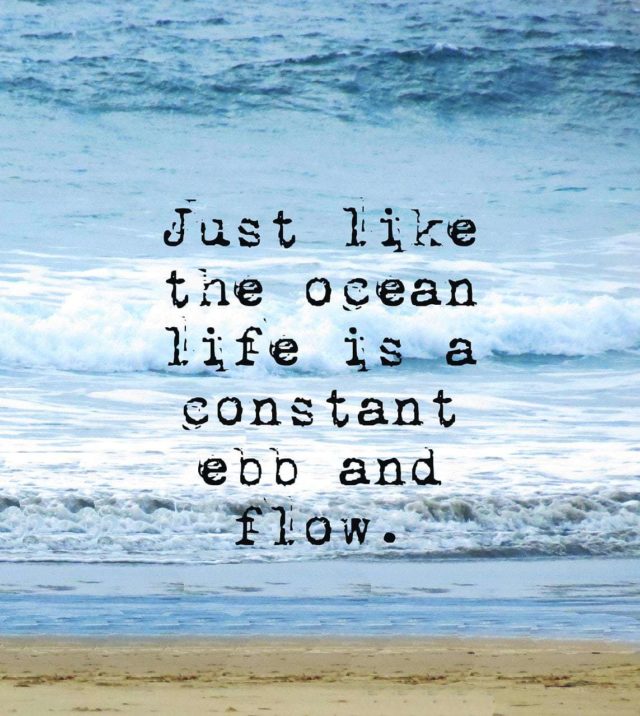 just like the ocean life is a constant ebb and flow