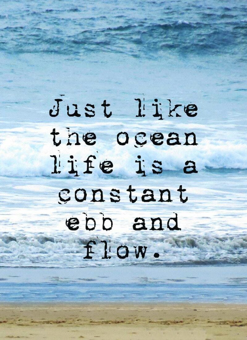 just like the ocean life is a constant ebb and flow