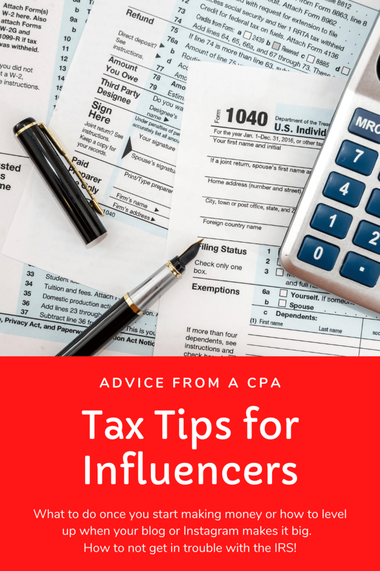 TTax Tips for Influencers from a CPA 1 Tax tips for influencers by a certified CPA in Maryland