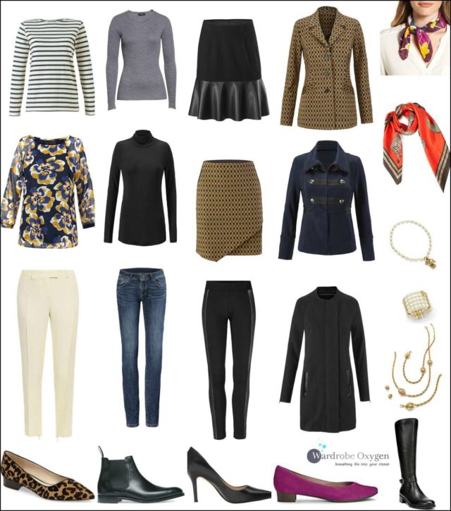 A fall capsule wardrobe inspired by the Cabi Fall 2017 Collection. Featuring pieces from the latest cabi clothing line alone with wardrobe basics, this capsule wardrobe offers more than 20 different looks for work, weekend, and beyond. Click to see photos of all the different combinations and styling tips from Wardrobe Oxygen