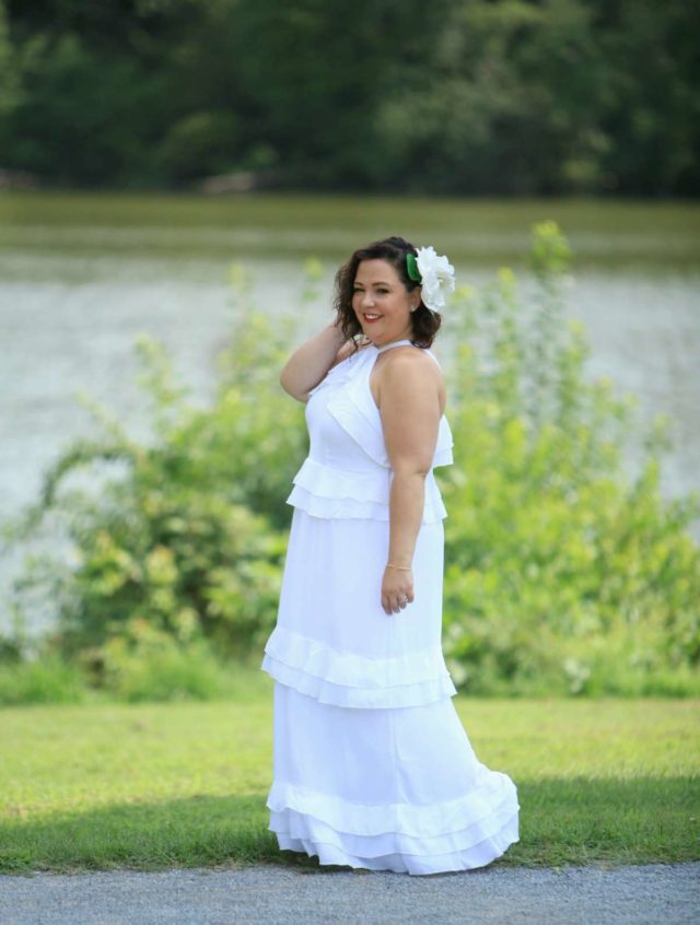 White Studio Tiered Flounce dress from ELOQUII: what I wore to Dîner en Blanc DC
