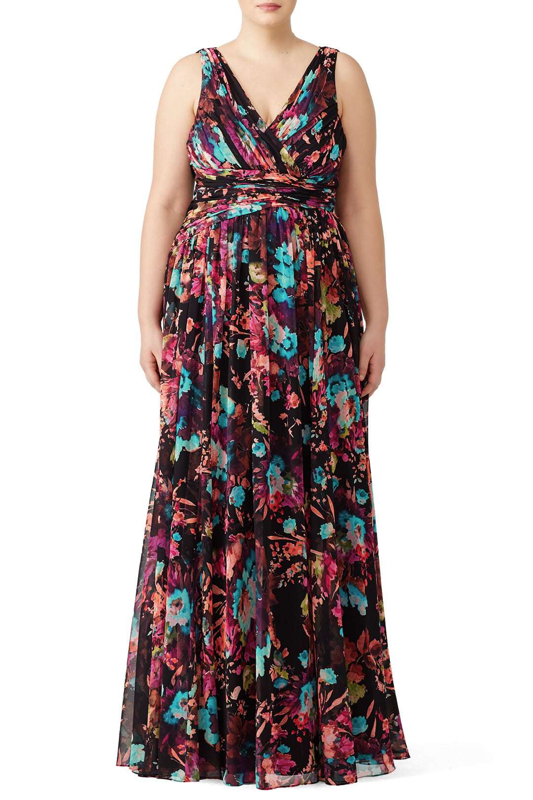 Badgley Mischka plus size floral gown from Rent the Runway