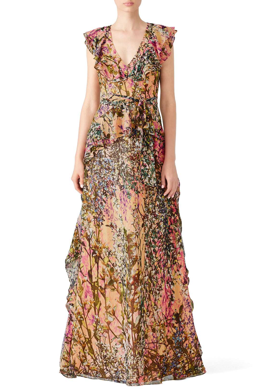 plus size floral floor length gown from Rent the Runway
