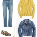Denim on denim is a hot trend; no need to try to match or drastically contrast your washes.