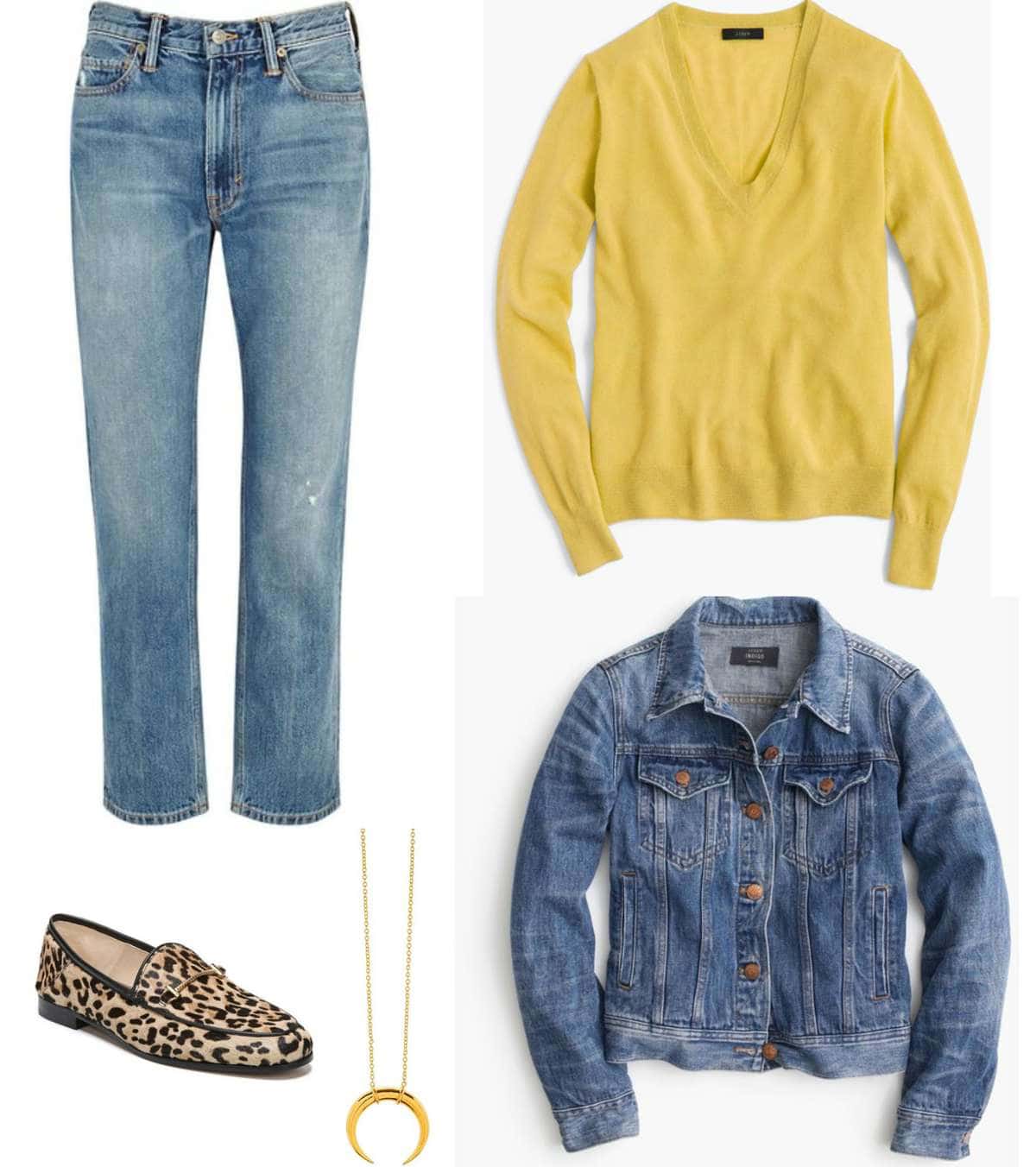 Denim on denim is a hot trend; no need to try to match or drastically contrast your washes.