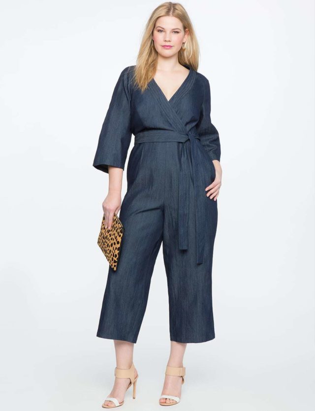 ELOQUII Review: Denim Faux Wrap Jumpsuit