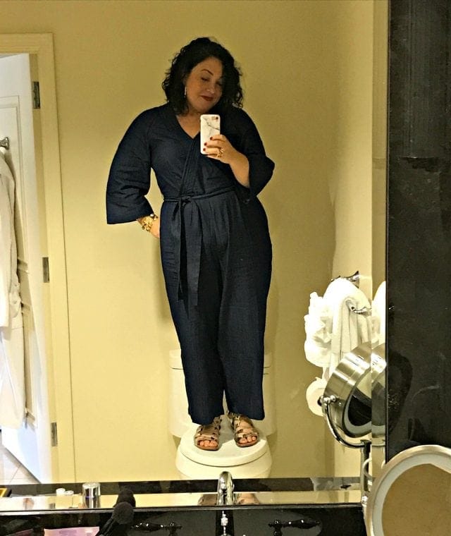 eloquii review denim jumpsuit