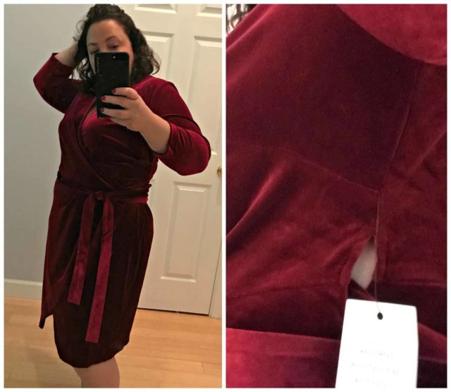 eloquii velvet wrap dress review