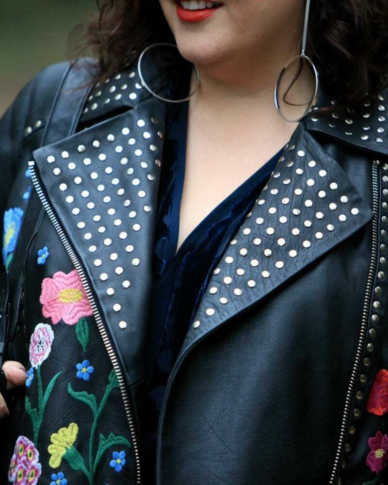 asos embroidered leather jacket