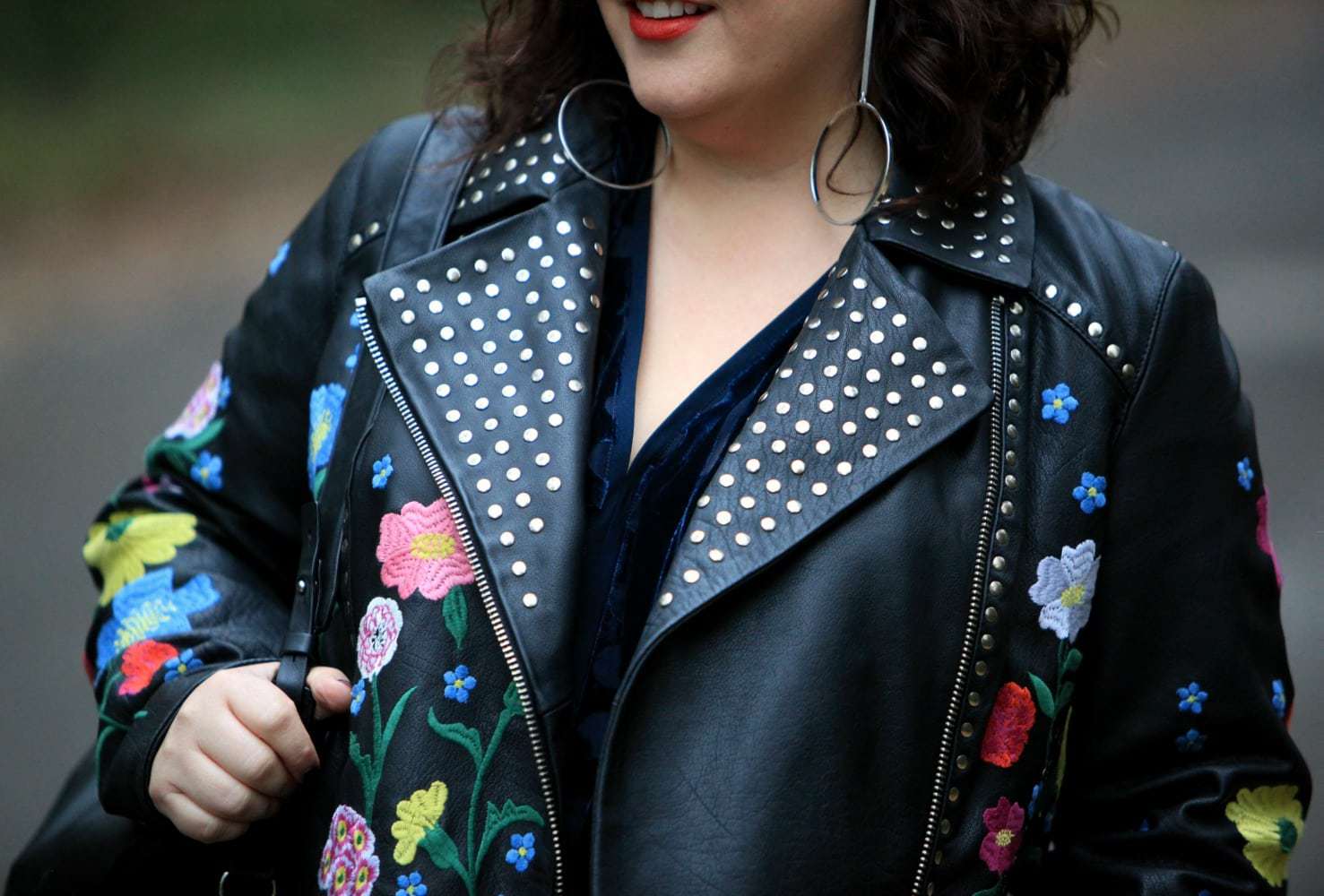 asos embroidered leather jacket