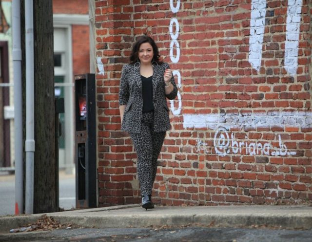 cabi gray leopard print jacket