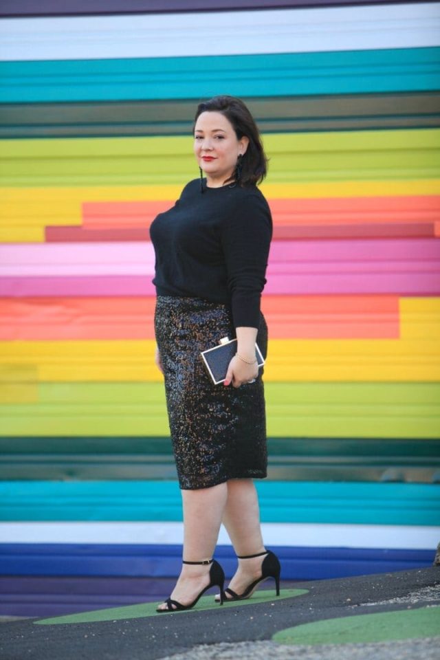 halogen sequin skirt