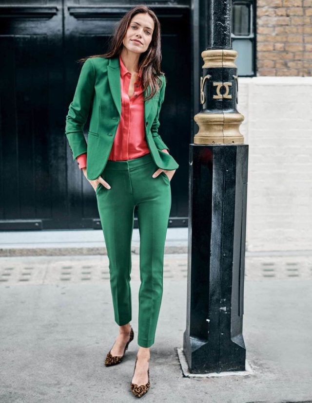 bode green ponte pantsuit