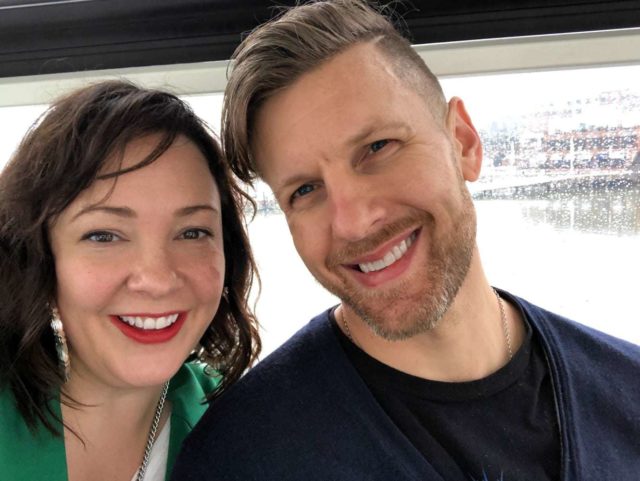 couples selfie on the capital wheel