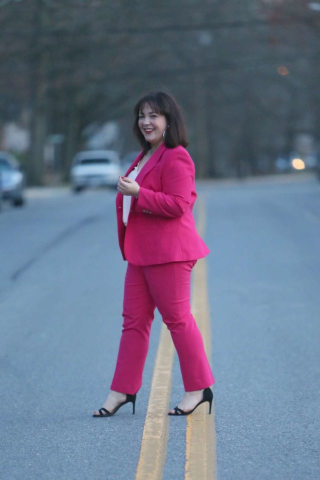 pink pantsuit size 14