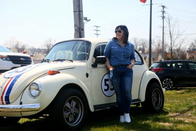 Denim on Denim outfit styled by popular Washington DC petite fashion blogger, Wardrobe Oxygen