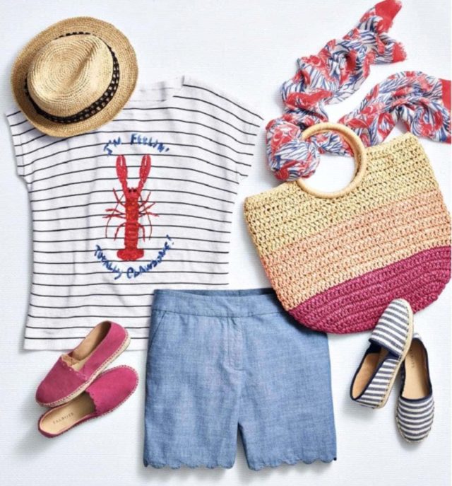 talbots summer 2018 lobster sweater - Friends & Family Talbots Sale featured by popular Washington DC petite fashion blogger, Wardrobe Oxygen