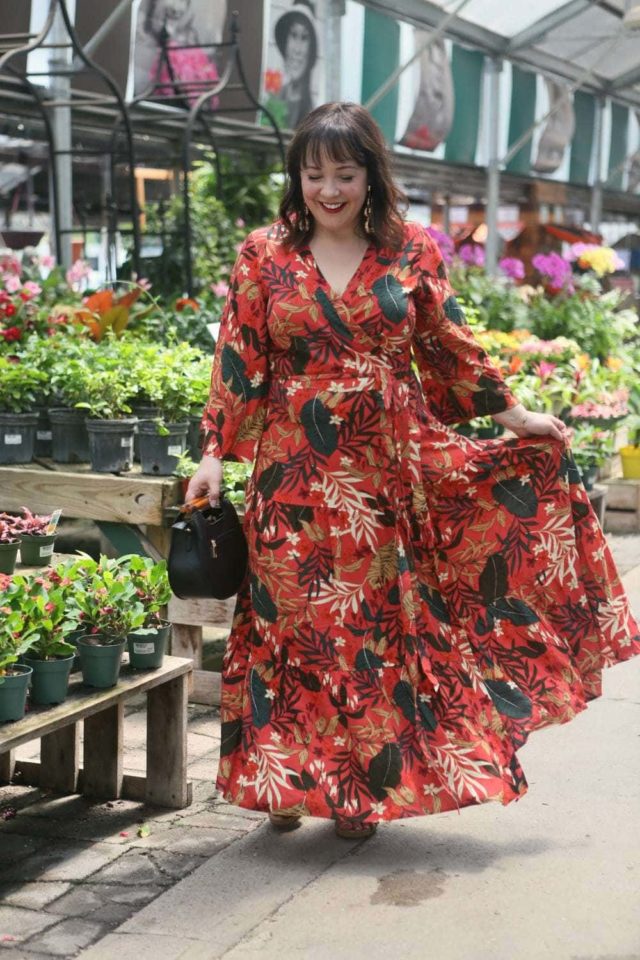 eloquii floral maxi dress