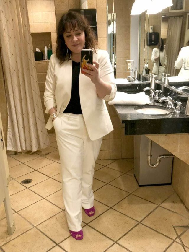 ivory pantsuit on wardrobe oxygen