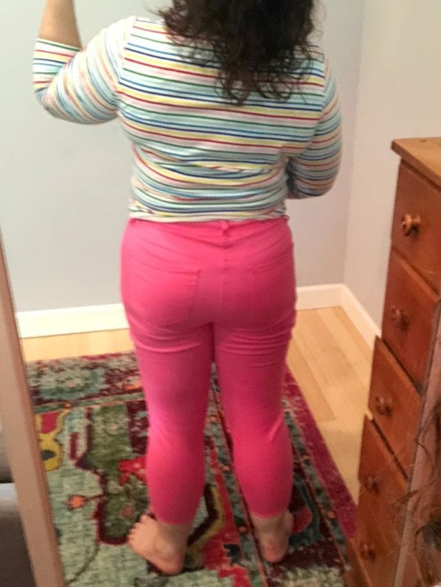 a pink talbots jeans