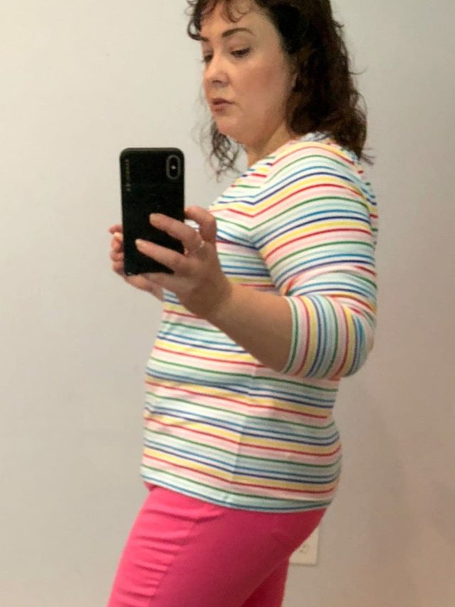 a talbots rainbow stripe t shirt