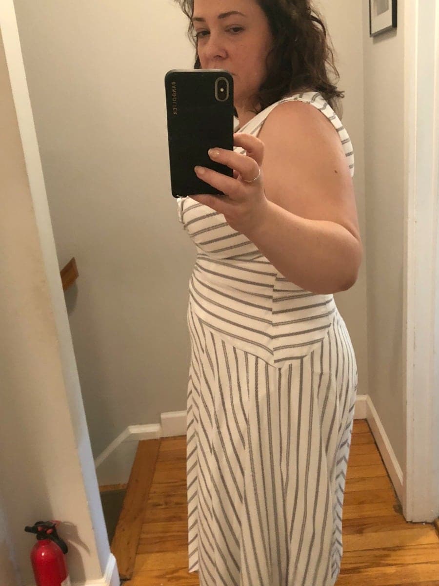 trunk club striped dress side view