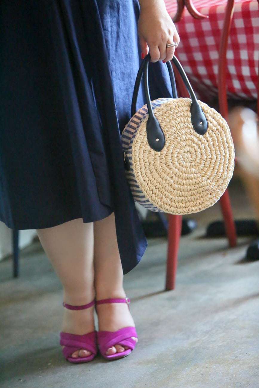 wicker straw circle bag