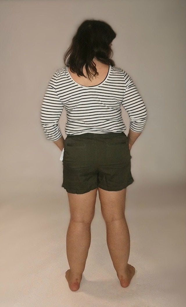 caslon linen shorts back view