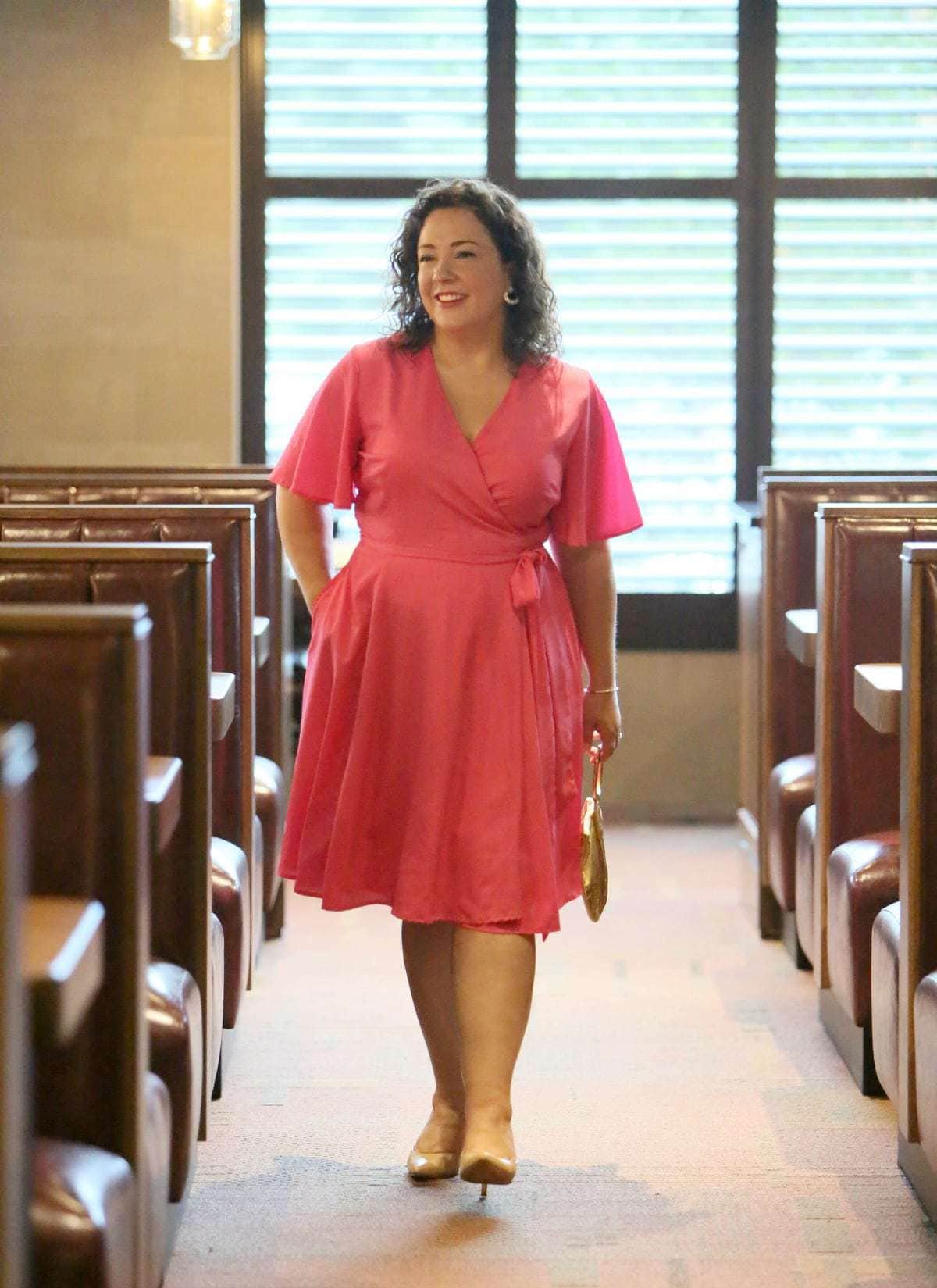 What I Wore: Pink Wrap Dress