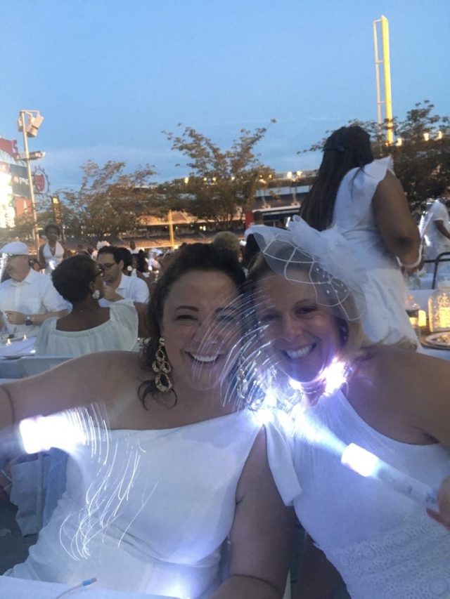 Diner en Blanc DC 2018 at Nationals Park battery operated sparklers