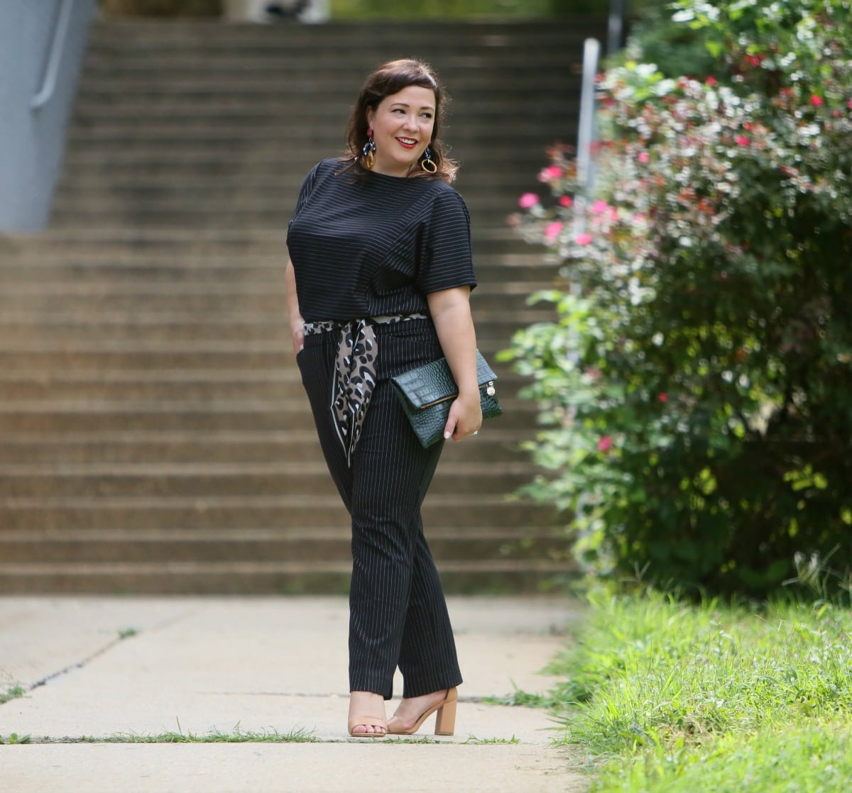 What I Wore: Pinstriped Ponte