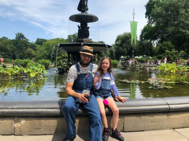 friends fountain central park overalls