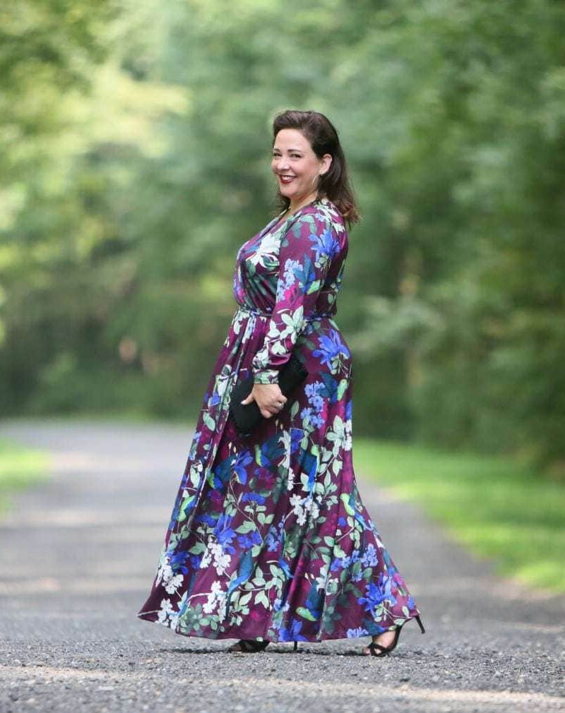 A Moody Floral ELOQUII Maxi Dress for Fall
