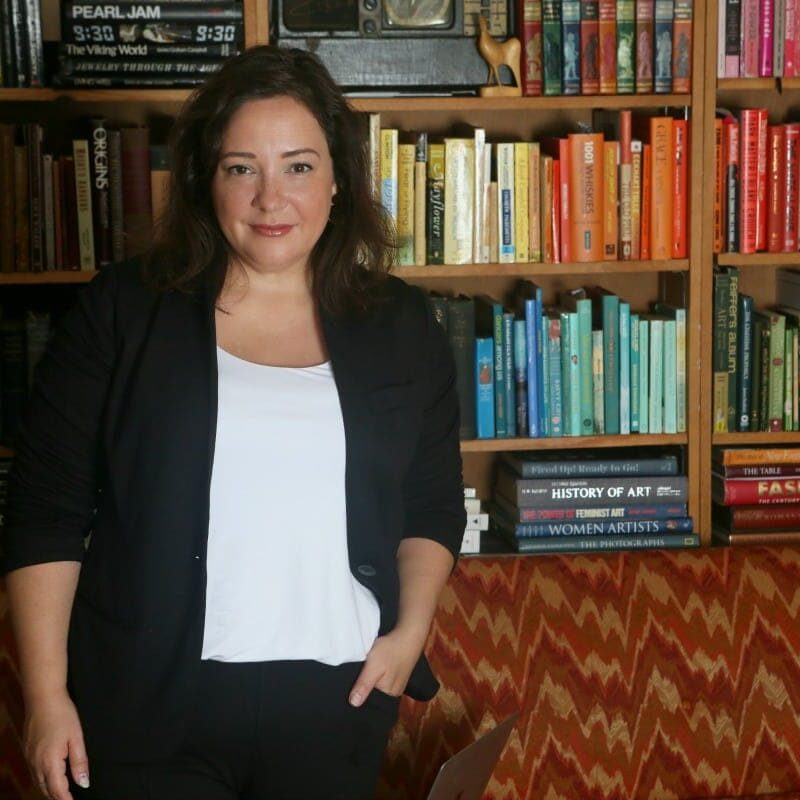 building a work from home wardrobe photo of Alison Gary in Soma Style Essentials blazer and tank and ponte pants