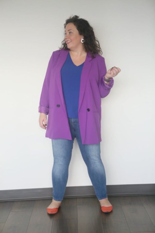 mural oversize blazer purple