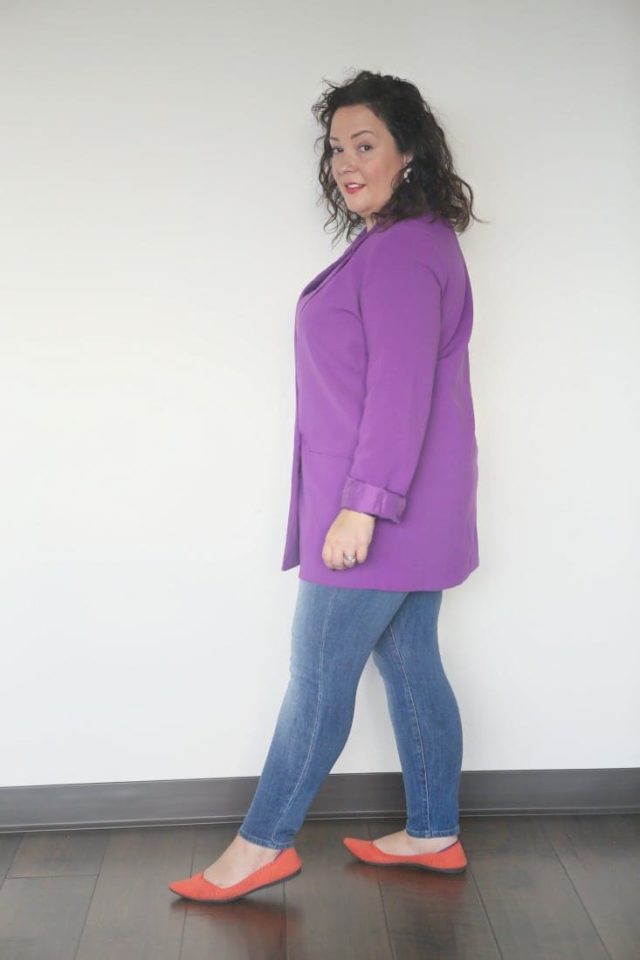 mural oversized blazer in purple