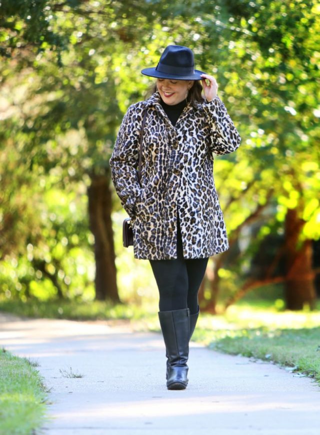 chicos leopard faux fur coat fall