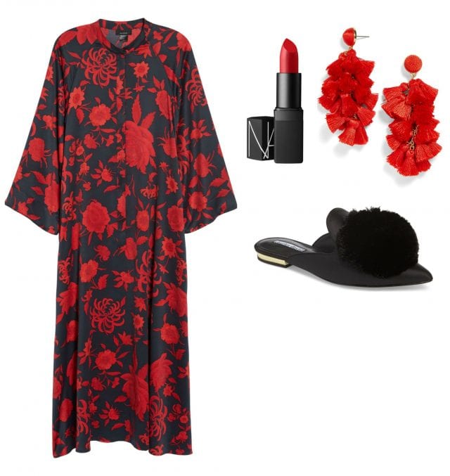 What to wear when hosting a party - consider a caftan for comfortable glam