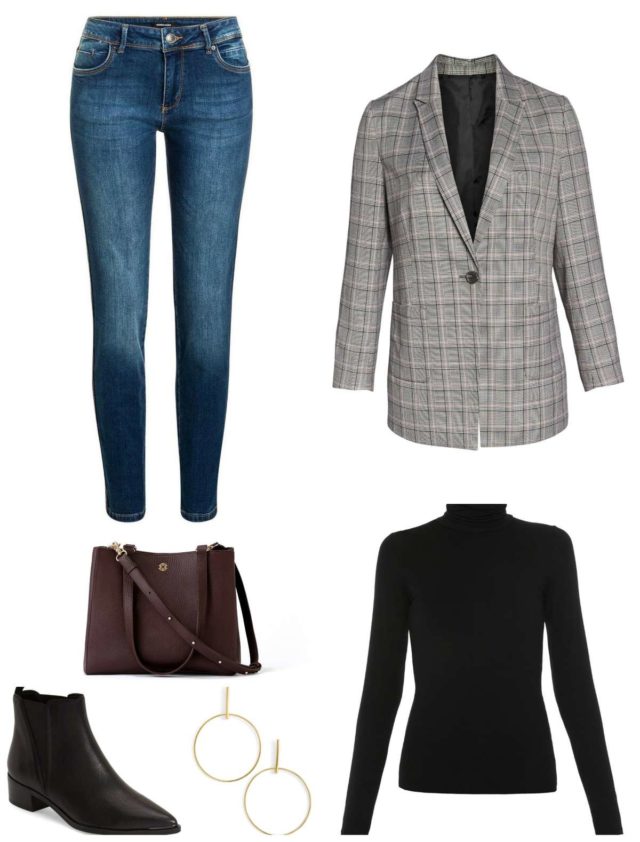 tips on how to style a plaid blazer for fall for casual Friday