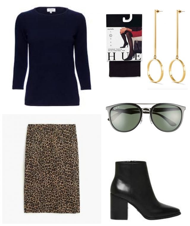leopard with navy and black