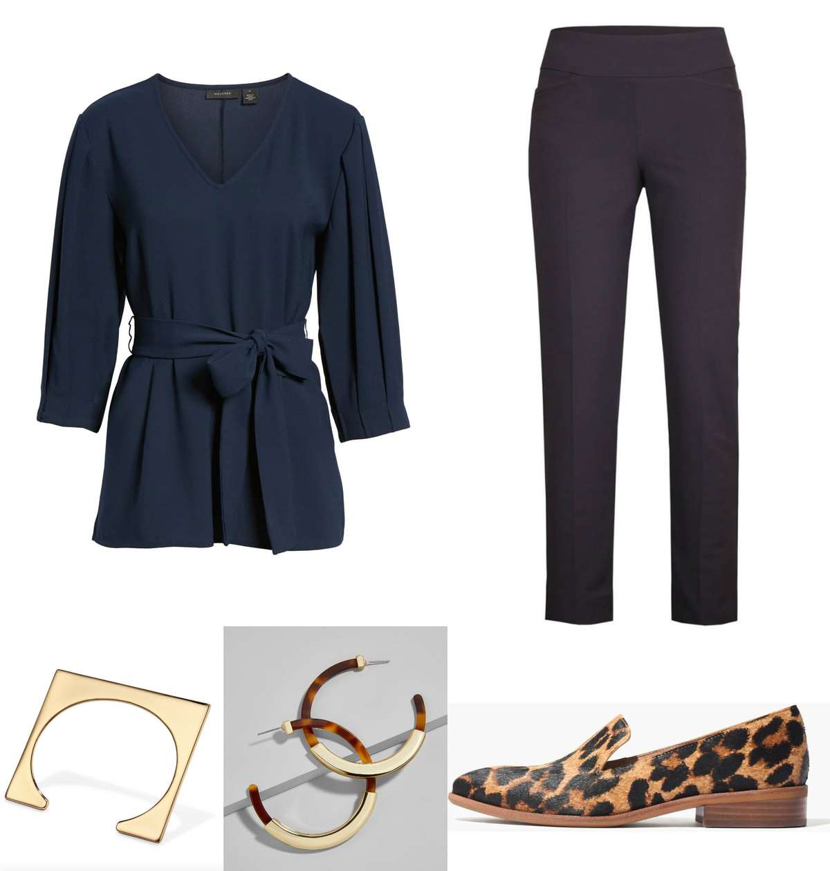 leopard print shoes with navy dress