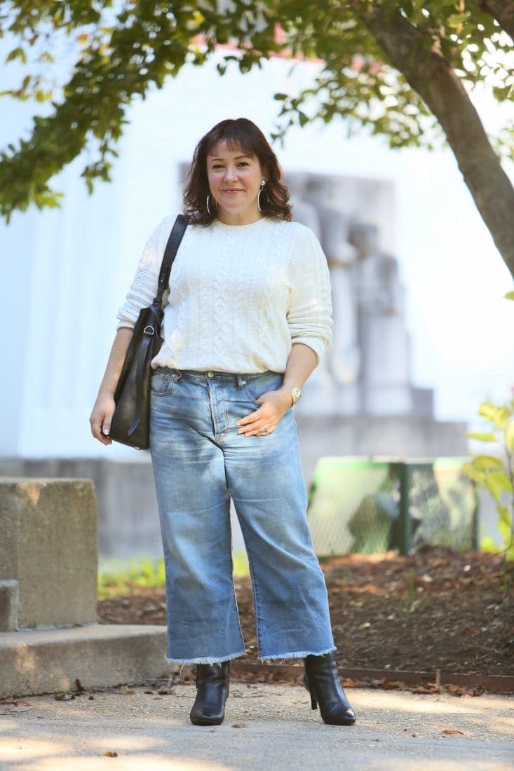 How to style cropped wide-leg jeans