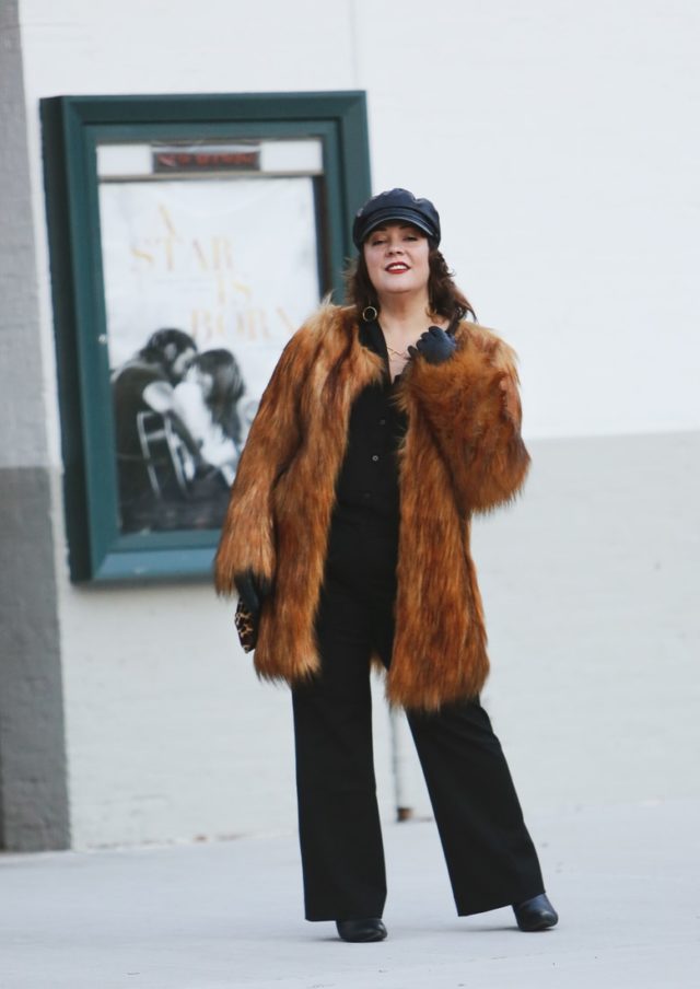 Unreal Fur Wanderlust coat in Brown as seen on Alison Gary of Wardrobe Oxygen