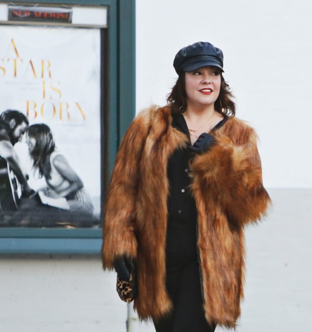 Unreal Fur Wanderlust coat in Brown as seen on Alison Gary of Wardrobe Oxygen