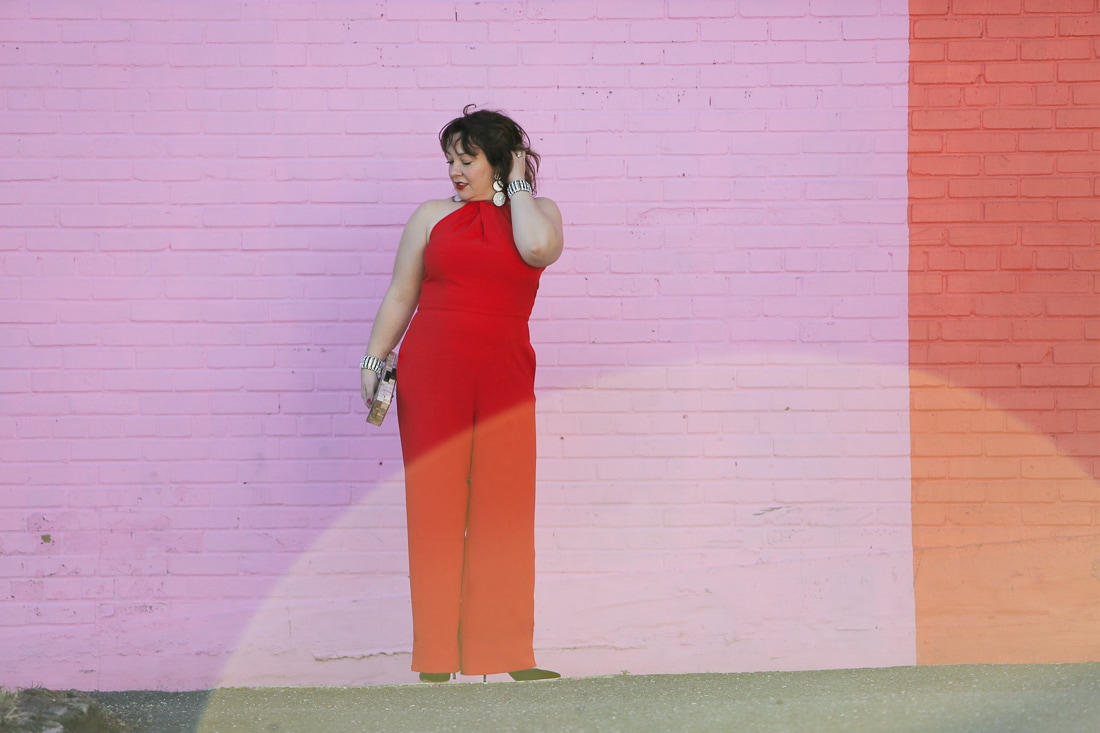 dress barn red jumpsuit