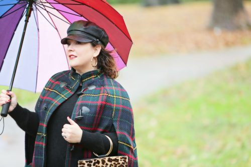 What I Wore: Talbots Plaid Cape