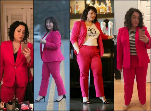 petite pink pantsuit