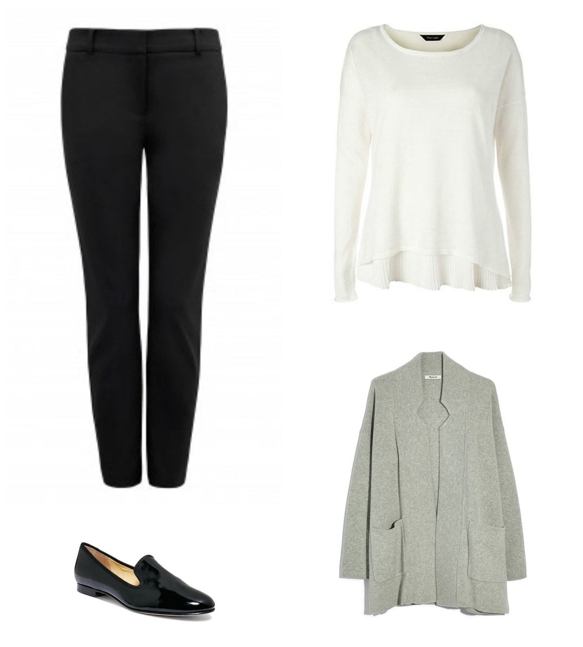 A lightweight sweater can be used as a shell or base layer.  Tuck in to add polish to this ensemble.